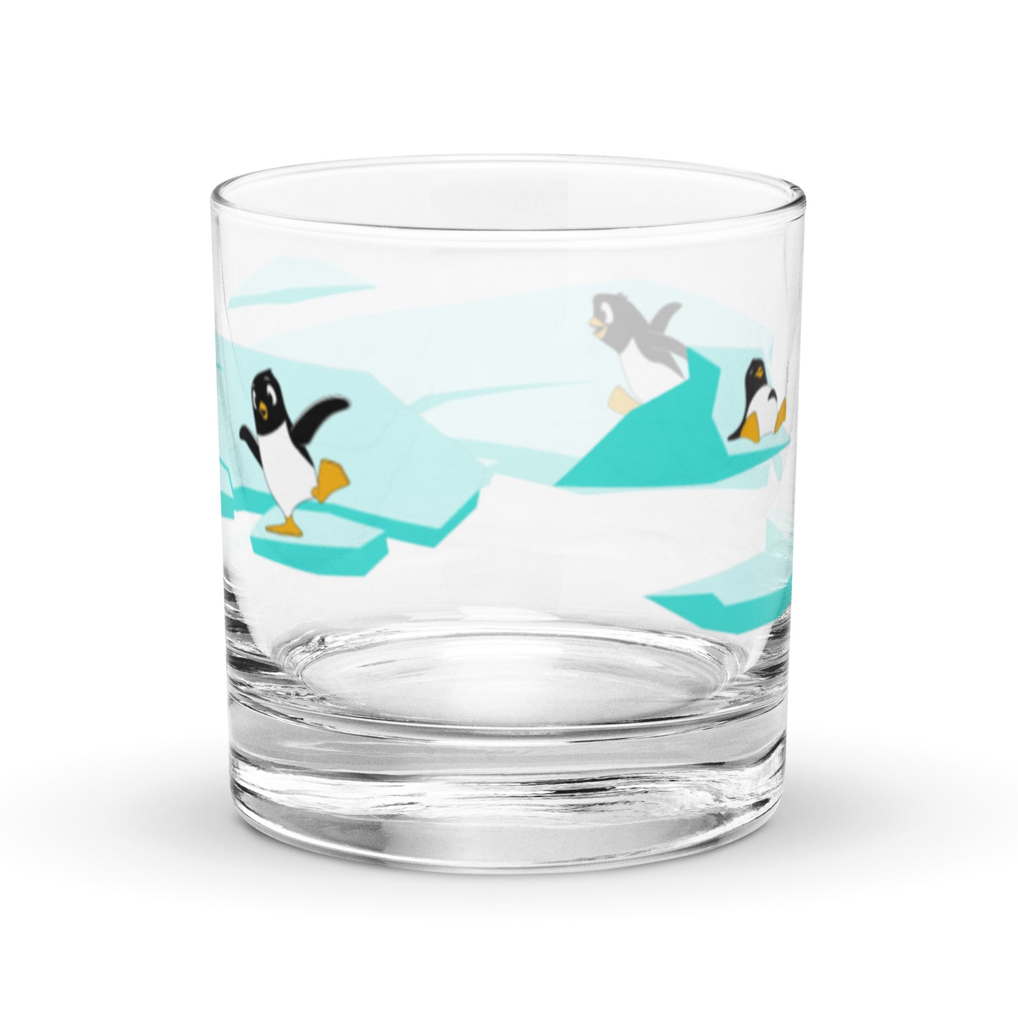 Rocks Glass: Penny penguin on ice