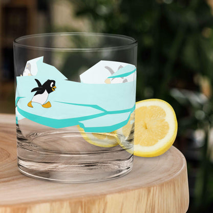 Rocks Glass: Penny penguin on ice