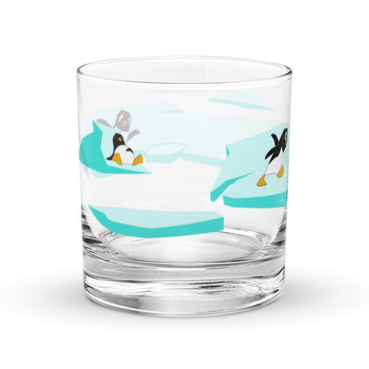 Rocks Glass: Penny penguin on ice