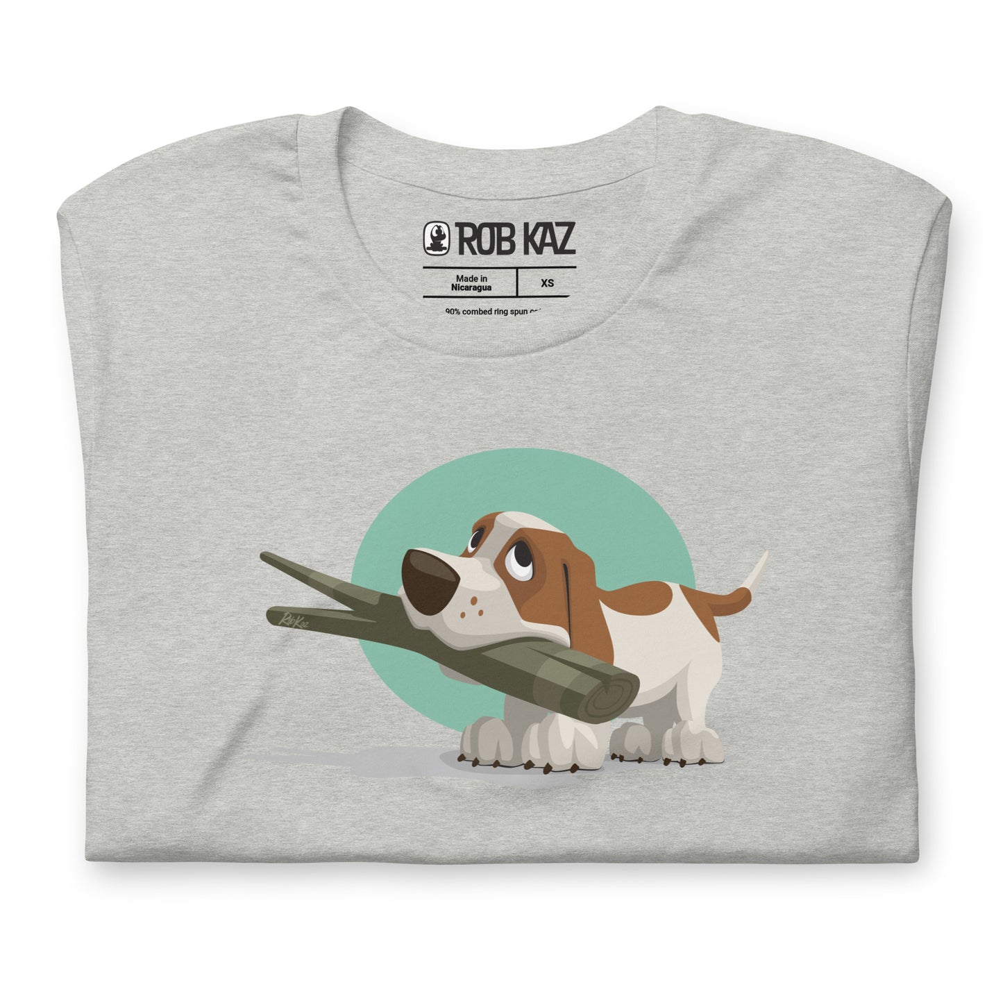 Hudson and His Stick t-shirt by Rob Kaz, unisex