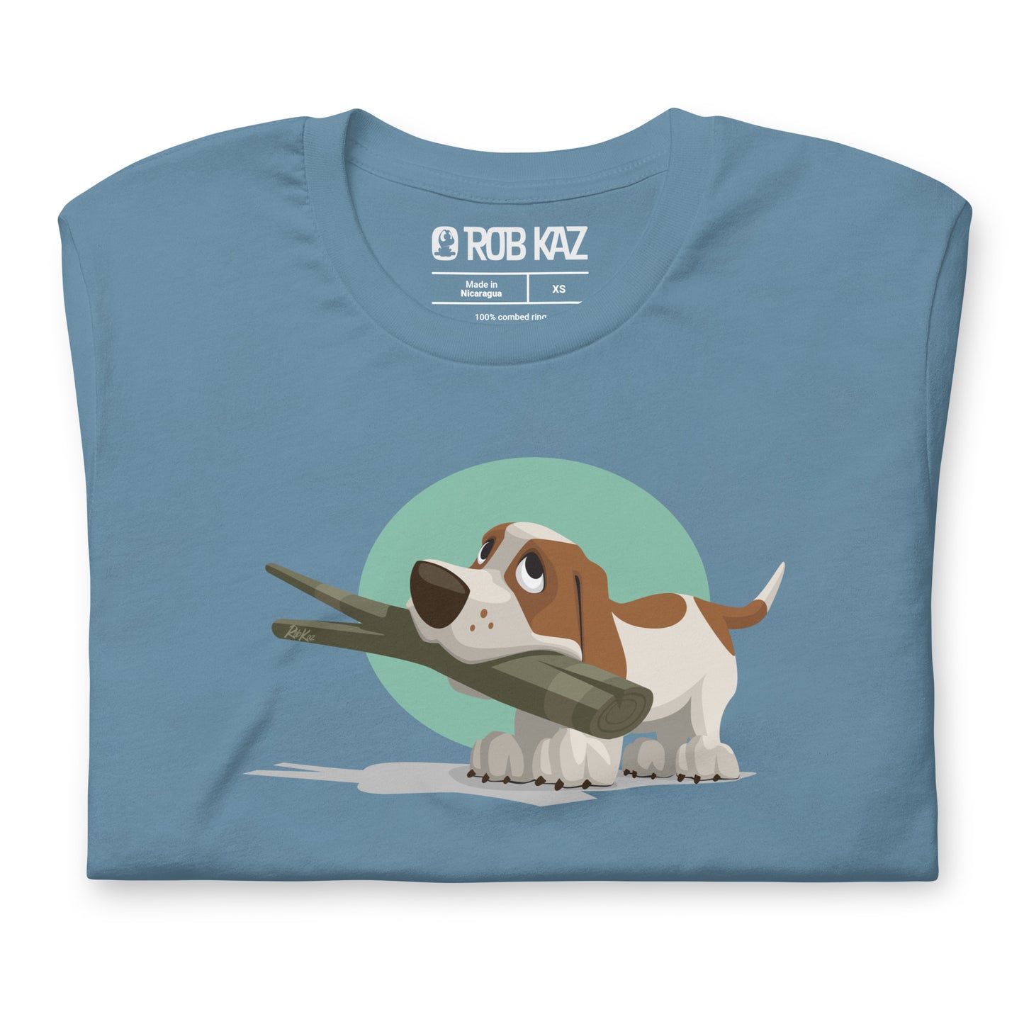 Hudson and His Stick t-shirt by Rob Kaz, unisex